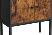Sideboard, kitchen cabinet with doors, side cabinet, storage cabinet, metal frame, multi-purpose cabinet, cupboard, 60 x 30 x 60 cm, industrial design, vintage brown-black