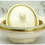 J&g Meakin Sol Ware tureen Ironstone Covered Vegetable Tureen Green White & Gold Image 3