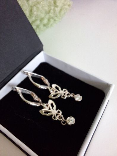 new silver earrings