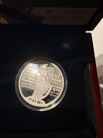 Silver Proof 15 Euro 2016. Unc.   100th Anniversary Of The Proclamation Of The Irish Republic