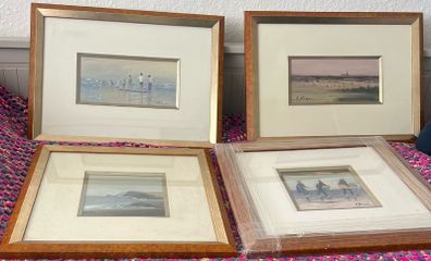 Kate Beagan four Oil on Board paintings
