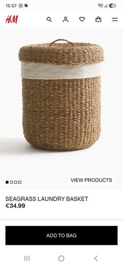 H&M Home Seagrass Laundry Basket (Pair)