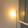 Made.com Modern Floor Lamp. Black & Brass with Frosted Glass Globe Image 8