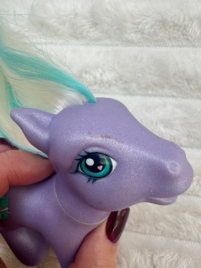 2002 My Little Pony G3 Razzaroo Hasbro MLP Purple Birthday Present Damaged approx. 11 cm.  Used Please see photos