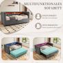 Velvet Sofa Bed 90 x 190 cm with Pull-Out Bed, USB-C Connection, LED Lighting & Storage Space - Modern Day Bed for Living Room, Guest Room & Teenager's Room Dark Grey1 Image 4