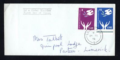 1975 Ireland International Women's Year Commemorative Stamps First Day Cover (FDC) with Luimneach (Limerick) steele cancel