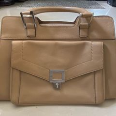 French Connection beige leather handbag