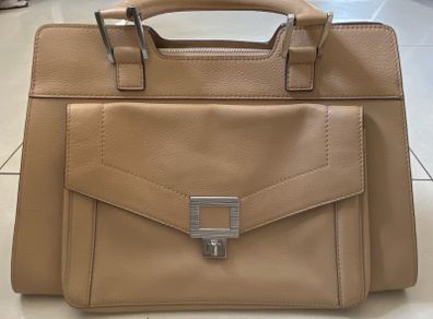 French Connection beige leather handbag