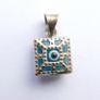 Vintage Sterling Silver 925 Blue Evil Eye Earrings and Pendant 2,1g Image 5