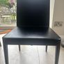 Black leather dining chairs x6 (free) Image 2