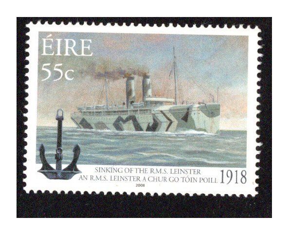 2008 Ireland 90th Anniversary of the Sinking of the RMS Leinster Commemorative Stamp Mint Never Hinged (MNH)