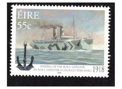 2008 Ireland 90th Anniversary of the Sinking of the RMS Leinster Commemorative Stamp Mint Never Hinged (MNH)