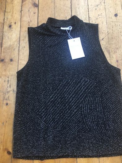 ICHI Black Sparkly sleeveless top (Brand New)