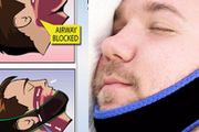 Stop Snorin anti-snore apparatus with anti-snore chin strap with anti-snore head nasal snoring grunting