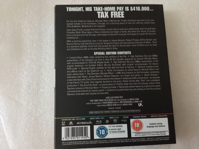 Thief  Arrow Video Limited Edition Of 3000 Blu Ray