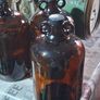 3 Large Vintage Amber Glass Double Handle Demijohn with Lids PRICE IS FOR 1 ONLY , Postage available or Collection Image 9