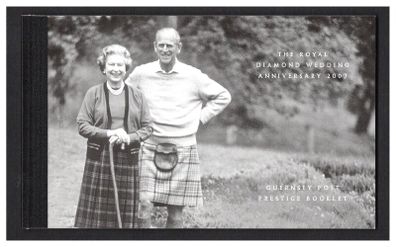 2007 Guernsey The Royal Wedding Anniversary 2007 of Queen Elizabeth II and Prince Philip Commemorative Stamp Booklet Mint Never Hinged (MNH)