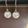silver hook Salt water pearl drop earrings Image 7