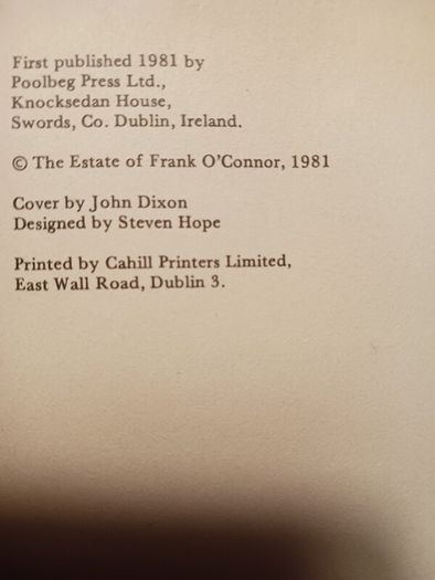 Frank O Connor / The Cornet Player who Betrayed Ireland/ Poolbeg Press/ 1981