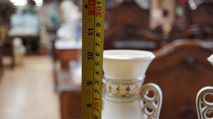 Pair of Vintage Ecclesiastical Porcelain Altar Vases