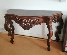 Hall table large solid wood carved