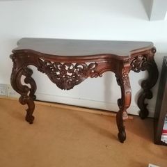 Hall table large solid wood carved