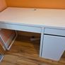 IKEA MICKE White Desk with Shelving Unit, Whiteboard & Storage - Excellent Condition Image 7