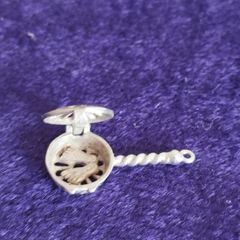 Vintage Sterling Silver Bed Warmer  Pendant Opens to Pair of Legs.