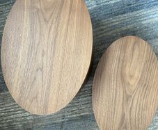 Designer Side Tables. Solid Walnut. Spain. Set of Two. As New.