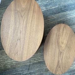 Designer Side Tables. Solid Walnut. Spain. Set of Two. As New.