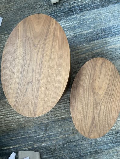 Designer Side Tables. Solid Walnut. Spain. Set of Two. As New.