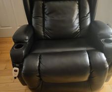 Premium Black Leather Electric Riser-Recliner Chai