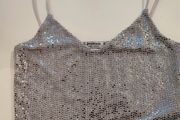 Stradivarius glitter silver top Party/ NYE/ Christmas party/ special events UK 8