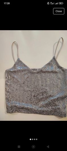 Stradivarius glitter silver top Party/ NYE/ Christmas party/ special events UK 8