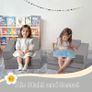 10-Pieces Kids Play Sofa, Corduroy Modular Toddler Chair Couch for Playroom, Fold Out Foam Couch for Girls Boys, Convertible Armchair Children Sectional Playset, Light Grey Image 7