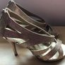Ladies New Gold glitter high sandals size 6  party Image 4