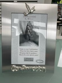 Brand new silver confirmation photo frame