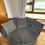 Grey Sofa, Love Chair and Footstool Set Image 7