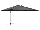 Cantilever Umbrella with Pole and LED Lights Anthracite 300 cm