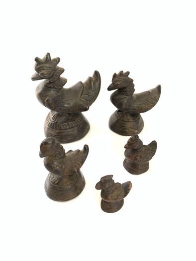 Antique 19th century Burmese bronze opium weights