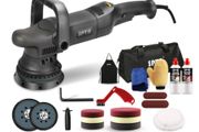 SPTA 5inch 750W Dual Action Polisher Orbit 15mm Auto Polisher DA Car Polisher Home DIY Polisher with Waxing Polishing Pads Set