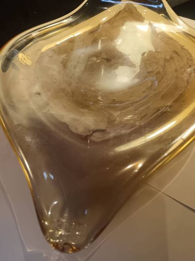 Large Murano Style Hand Blown Glass Dish
