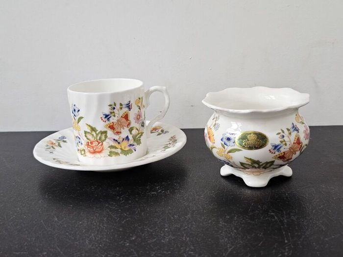 Aynsley Cottage Garden Coffee cup saucer sugar bowl set