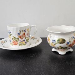 Aynsley Cottage Garden Coffee cup saucer sugar bowl set