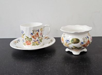 Aynsley Cottage Garden Coffee cup saucer sugar bowl set