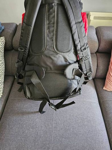 90 L Hiking backpack. Trekking backpack. Camping backpack. Red.