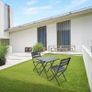 Bistro Set Outdoor Folding Table & Chairs Grey Image 2