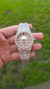 Fully Iced Two Tone Rose Gold Automatic Watch