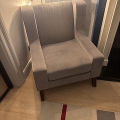 Paul Costello grey velvet fabric chair, very comfortable