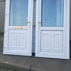 Two Matching PVC Solid PVC Single Doors